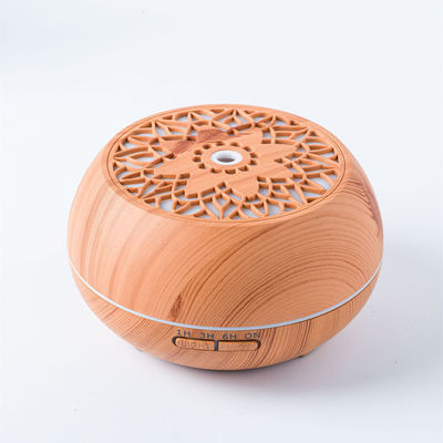 Diffuseur d'arôme d'huile essentielle de bois et de verre pour le ménage de 500 ml avec télécommande et lumière LED RVB