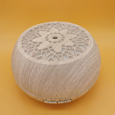 Diffuseur d'arôme d'huile essentielle de bois et de verre pour le ménage de 500 ml avec télécommande et lumière LED RVB