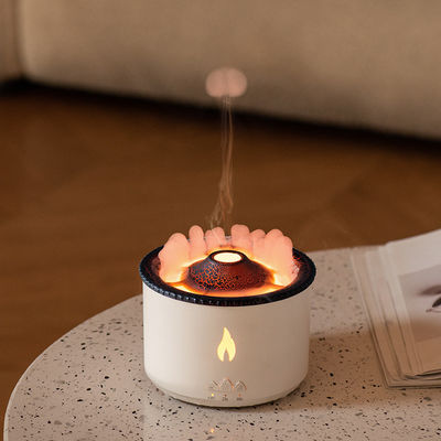Flamme LED Light 350ml Humidificateur volcanique avec diffuseur d'arôme de flamme de style et lampe de nuit