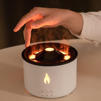Flamme LED Light 350ml Humidificateur volcanique avec diffuseur d'arôme de flamme de style et lampe de nuit