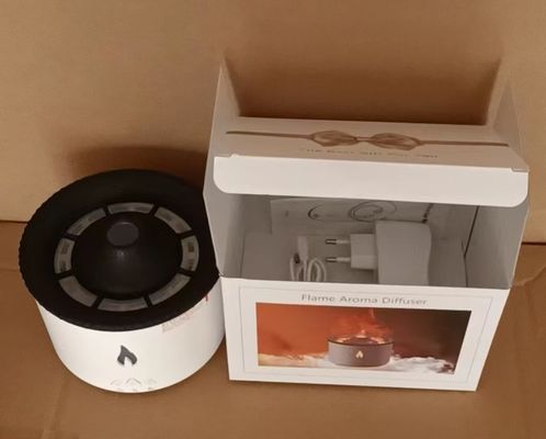 Puissance de 12W 2023 Amaz 24V Vaporisateur de volcan à ultrasons Diffuseur d'arôme Humidificateur 3D Flamme
