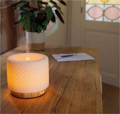 Diffuseur électronique à ultrasons en bambou et en céramique de 280 ml pour une expérience d'arôme naturel